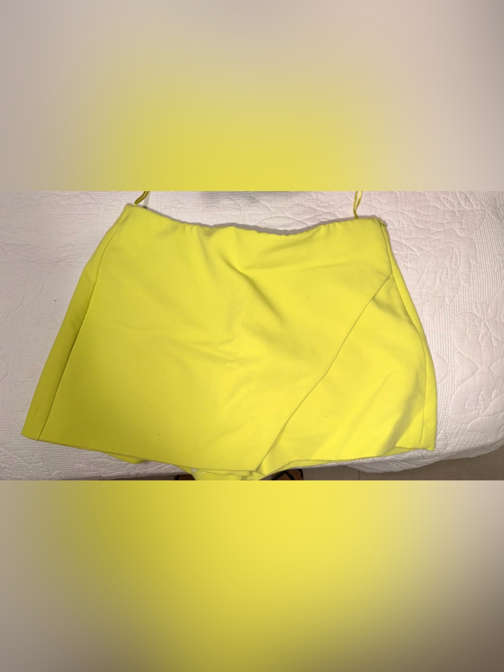 Zara Neon Yellow Strapless Bustier Top